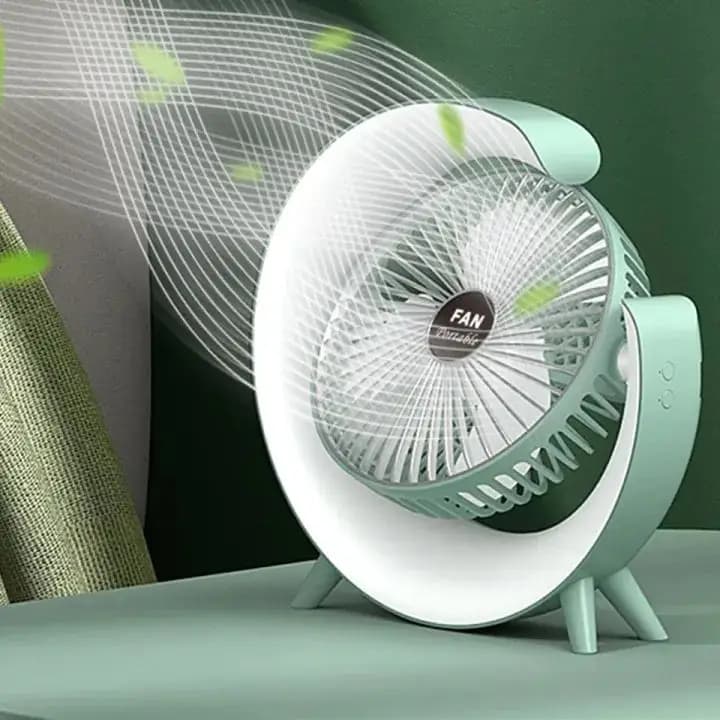 USB Charging Colorful Running Horse Lamp Standing Fan Portable Charging Small Fan