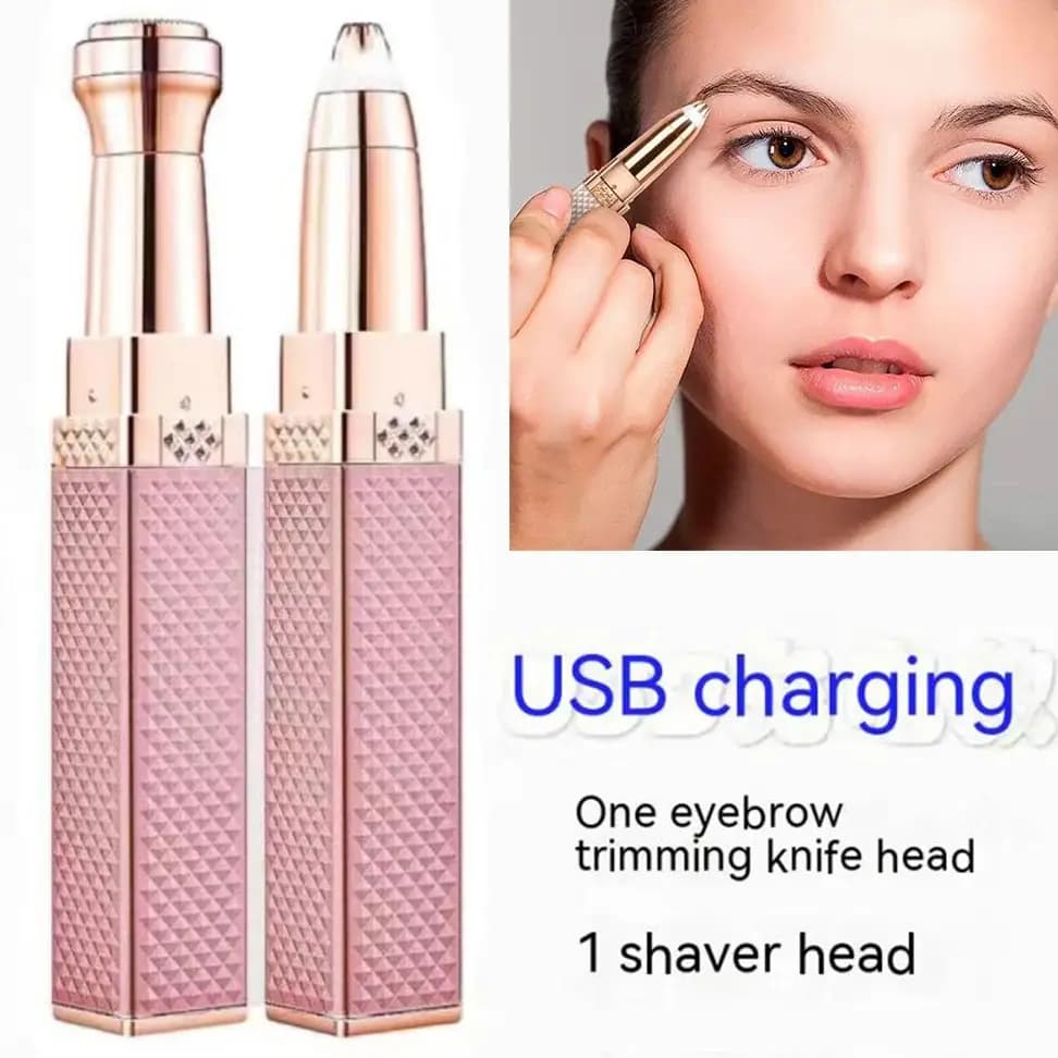 Rechargeable 2 in 1 Hair Remover Trimmer For Women, Electric Flawless Facial Machine Razor, Painless