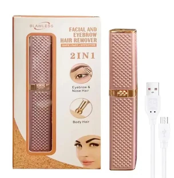 Rechargeable 2 in 1 Hair Remover Trimmer For Women, Electric Flawless Facial Machine Razor, Painless